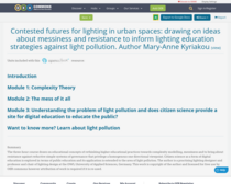 Contested futures for lighting in urban spaces: drawing on ideas about messiness and resistance to inform lighting education strategies against light pollution. Author Mary-Anne Kyriakou