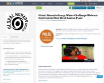 "Global Nomads Group: Water Challenge Webcast Curriculum (One Week Lesson Plan) "
