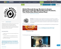 Global Nomads Group: Barriers to Access Education with Girl Rising Executive Producer, Tom Yellin (One Week Lesson Plan)