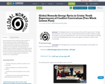 Global Nomads Group: Syria in Crisis: Youth Experiences of Conflict Curriculum (Two Week Lesson Plan)