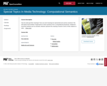 Special Topics in Media Technology: Computational Semantics