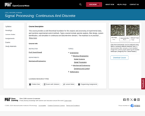 Signal Processing: Continuous and Discrete