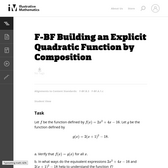 Building an Explicit Quadratic Function by Composition