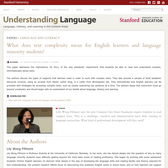 What Does Text Complexity Mean for English Learners and Language Minority Students?